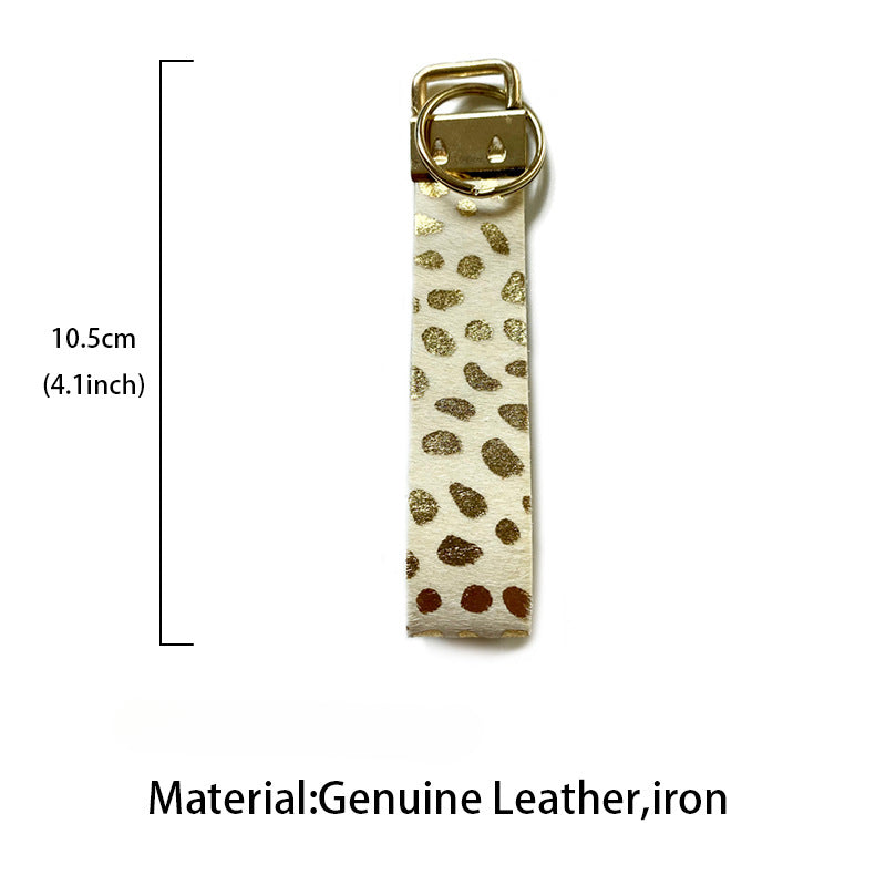 Wholesale Leopard Print Cow Print Genuine Leather Horse Hair Keychain